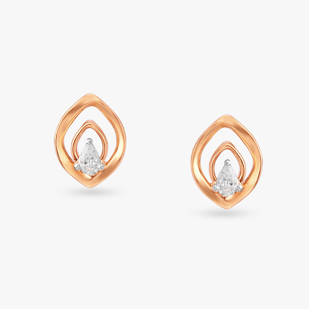 Intricate Diamond Stud Earrings