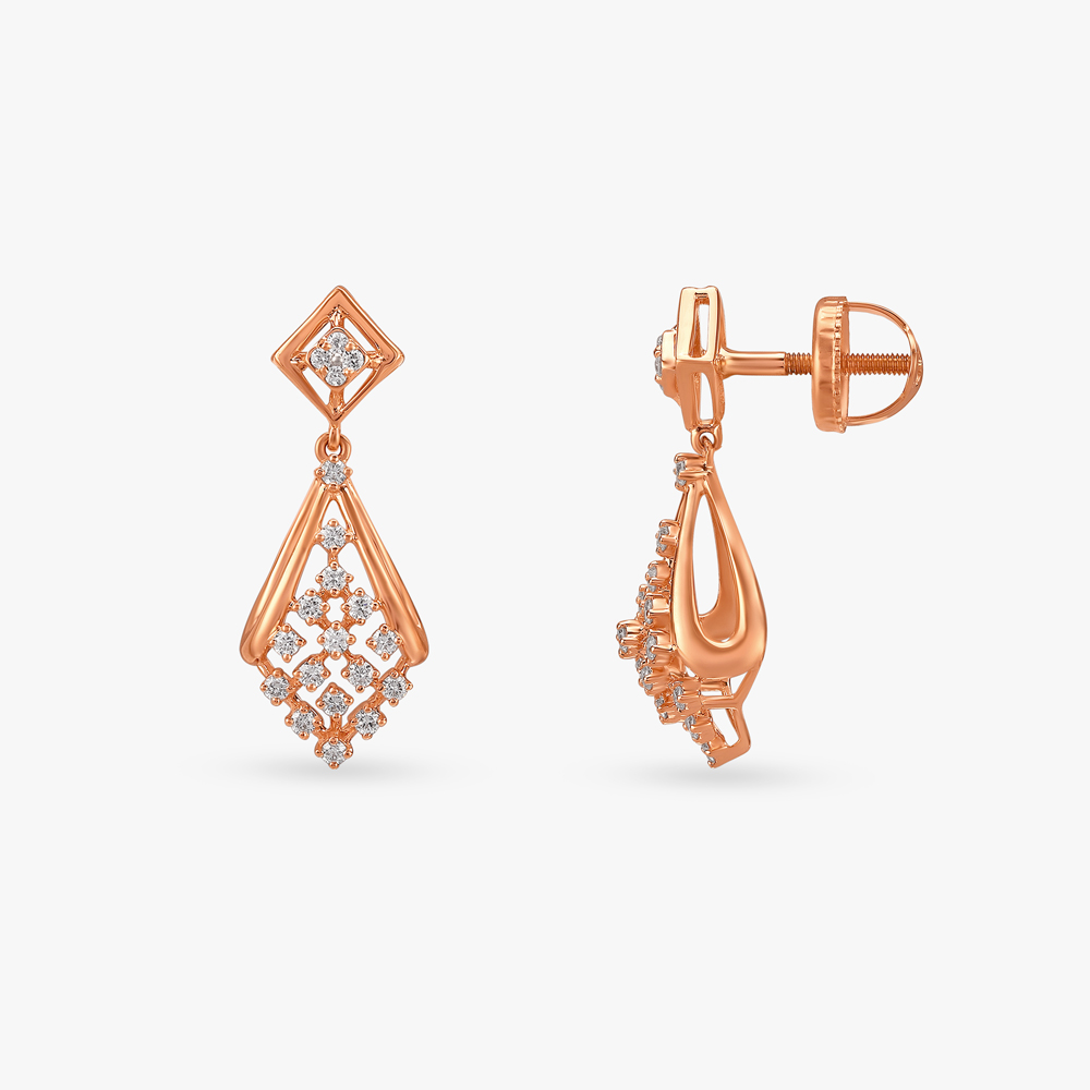 

Glimmering Grid Diamond Drop Earrings