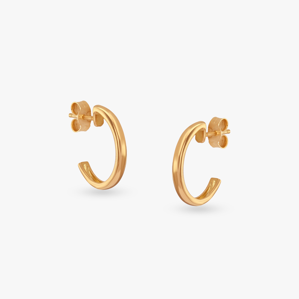 Timeless Curve Gold Hoop Earrings