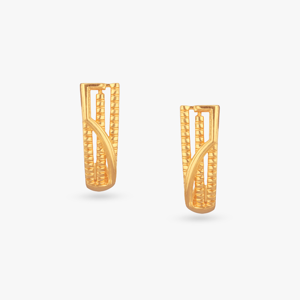 Graceful Glow Gold Stud Earrings