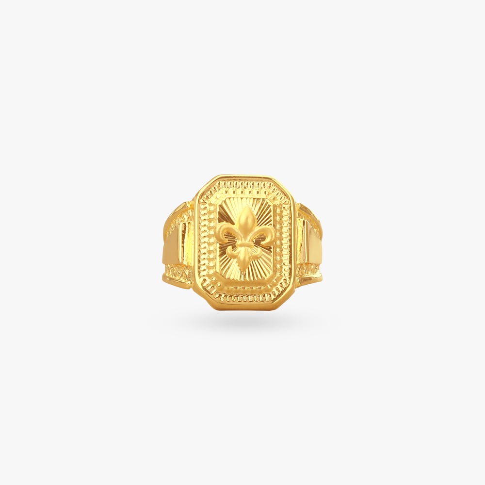 Imperial Crest Gold Ring for Men