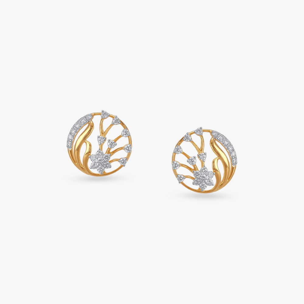 Blooming Grace Diamond Stud Earrings