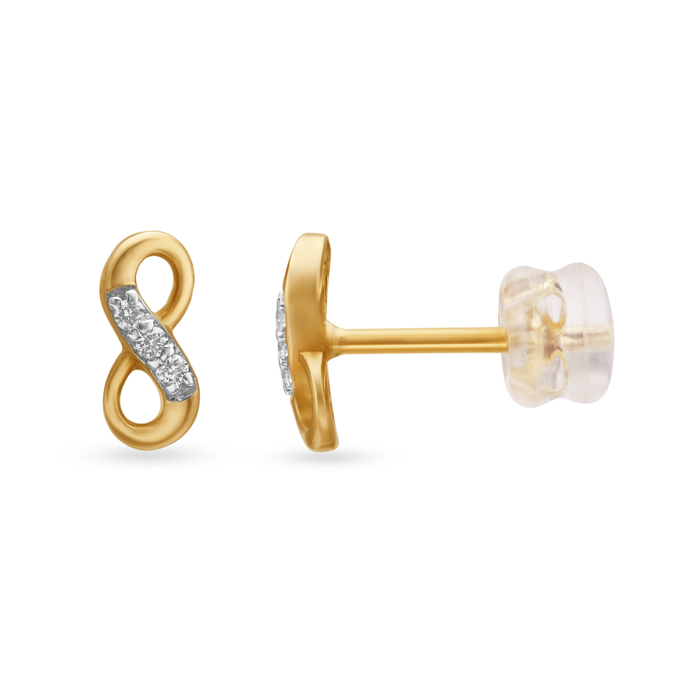 

Infinity Diamond and Gold Stud Earrings