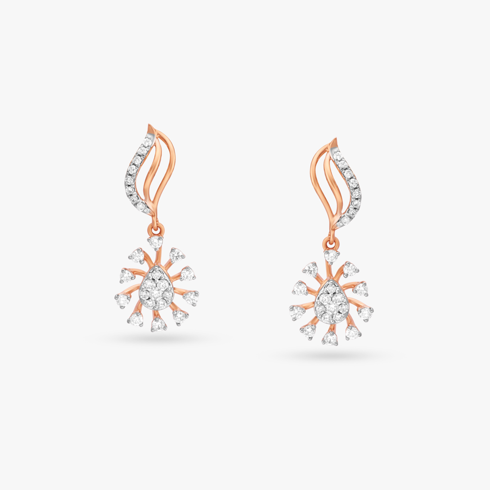 Botanical Diamond Drop Earrings