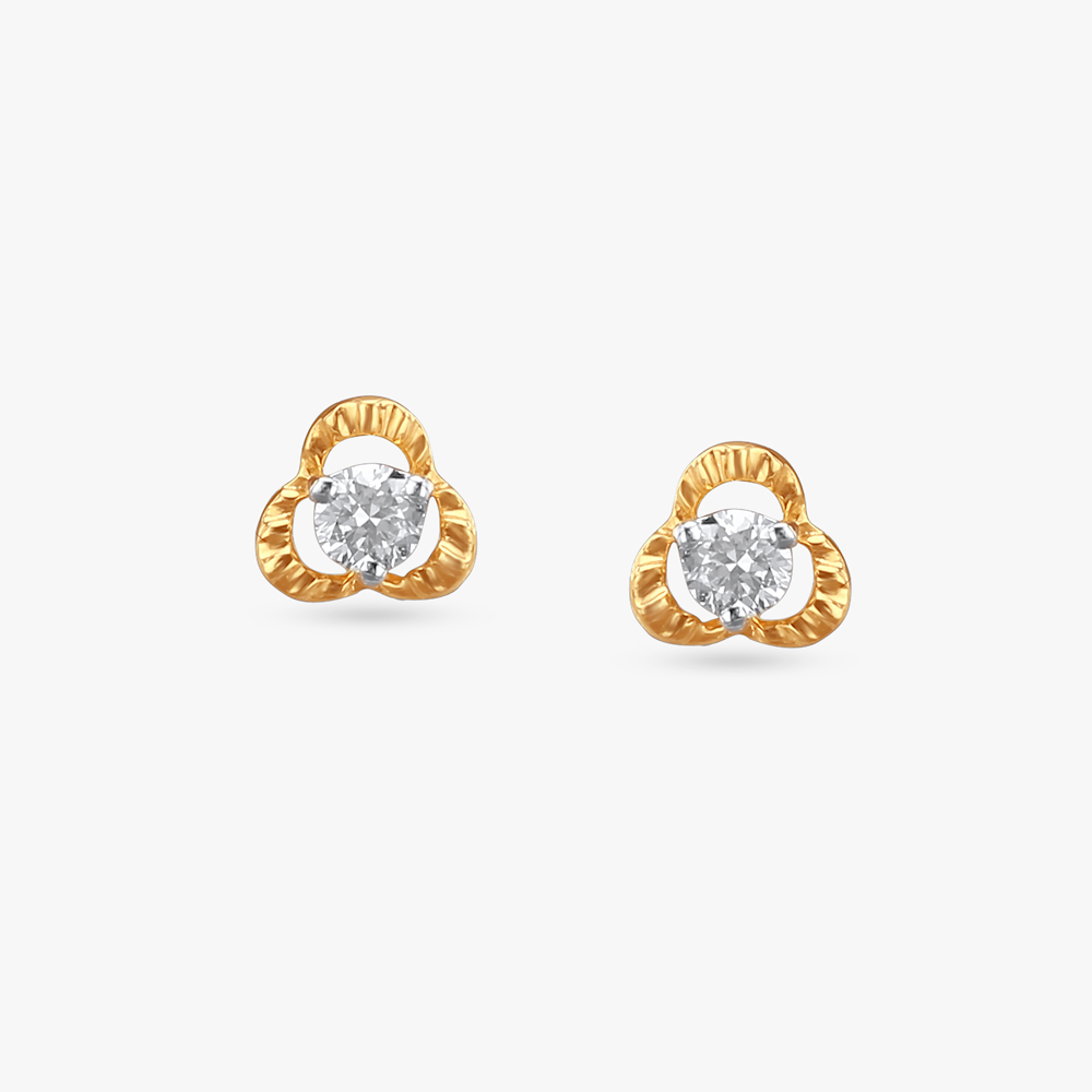 Twinkling Love Diamond Stud Earrings For Kids