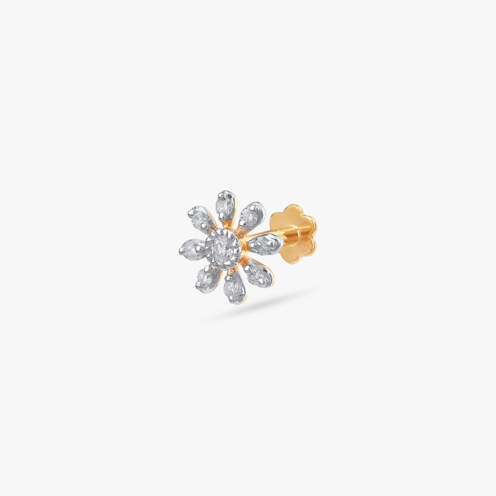 Radiant Bloom Diamond Nose Pin