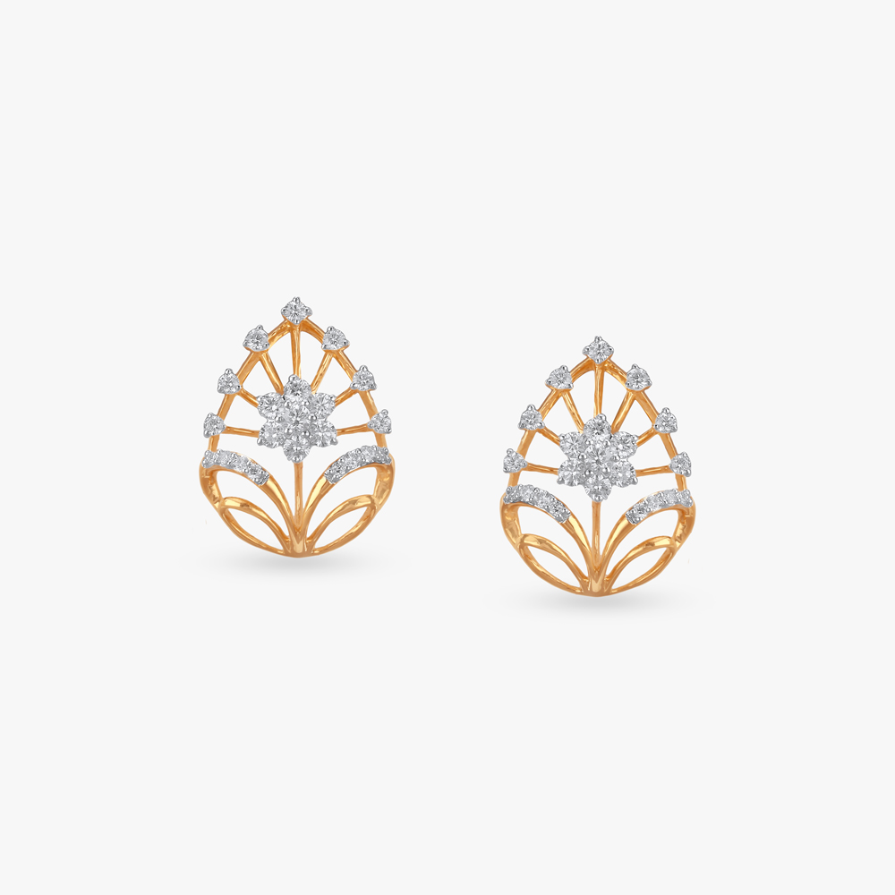 Bloom Arch Diamond Stud Earrings
