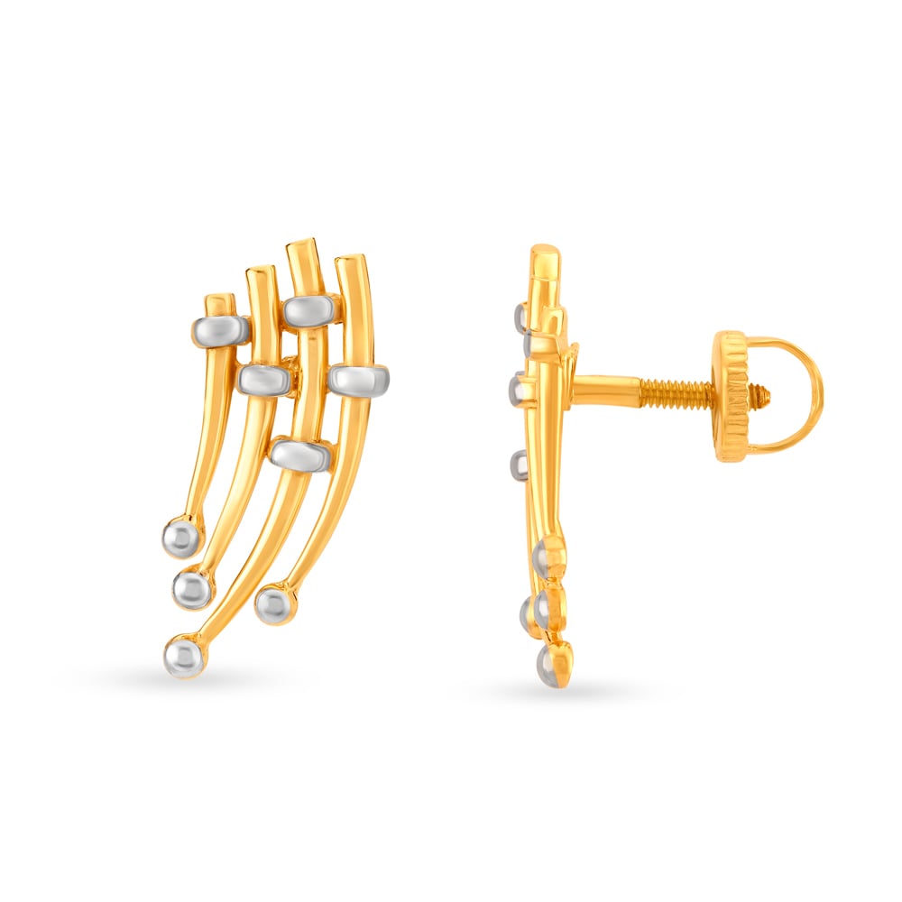 

Voguish Rhodium Gold Stud Earrings