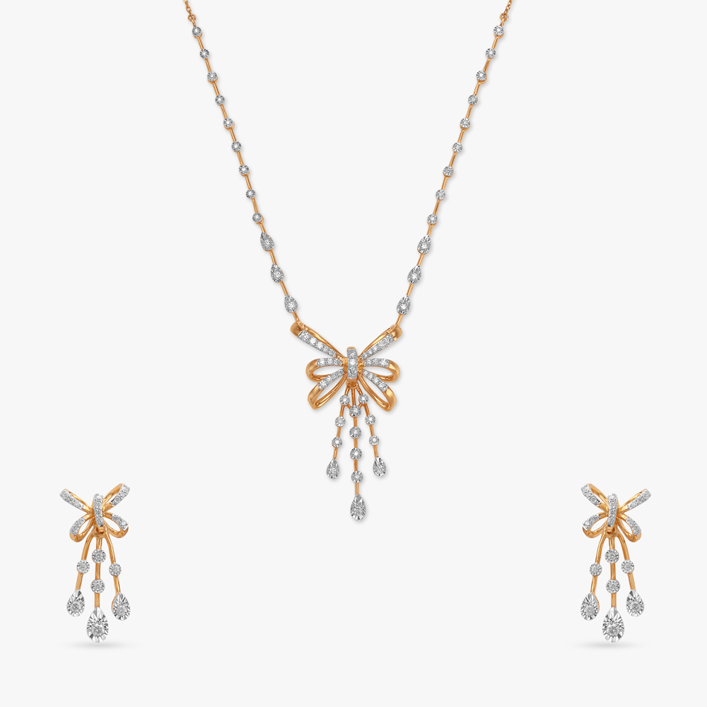 Fluttering Grace Diamond Necklace Set