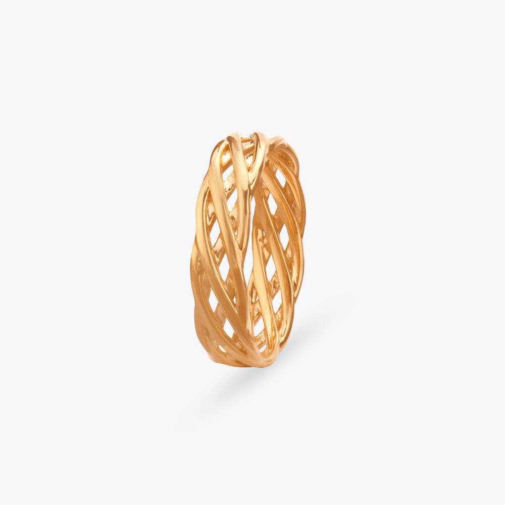 Stylish Interlaced Gold Ring