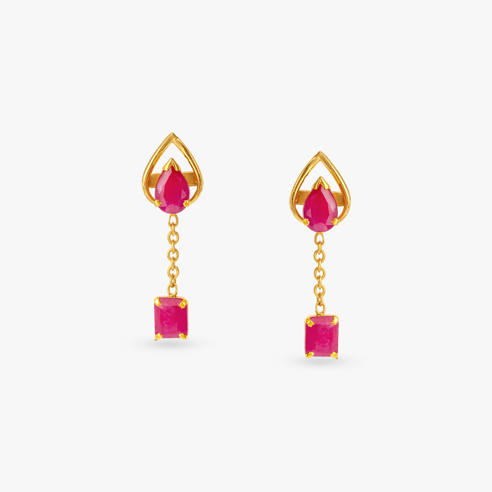Ruby Prism Drop Earrings