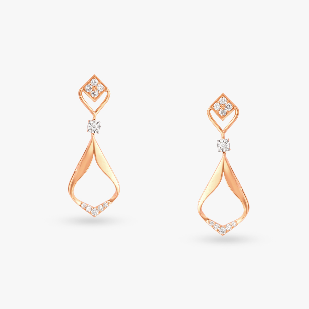 Contemporary Chic Diamond Drop Earrings