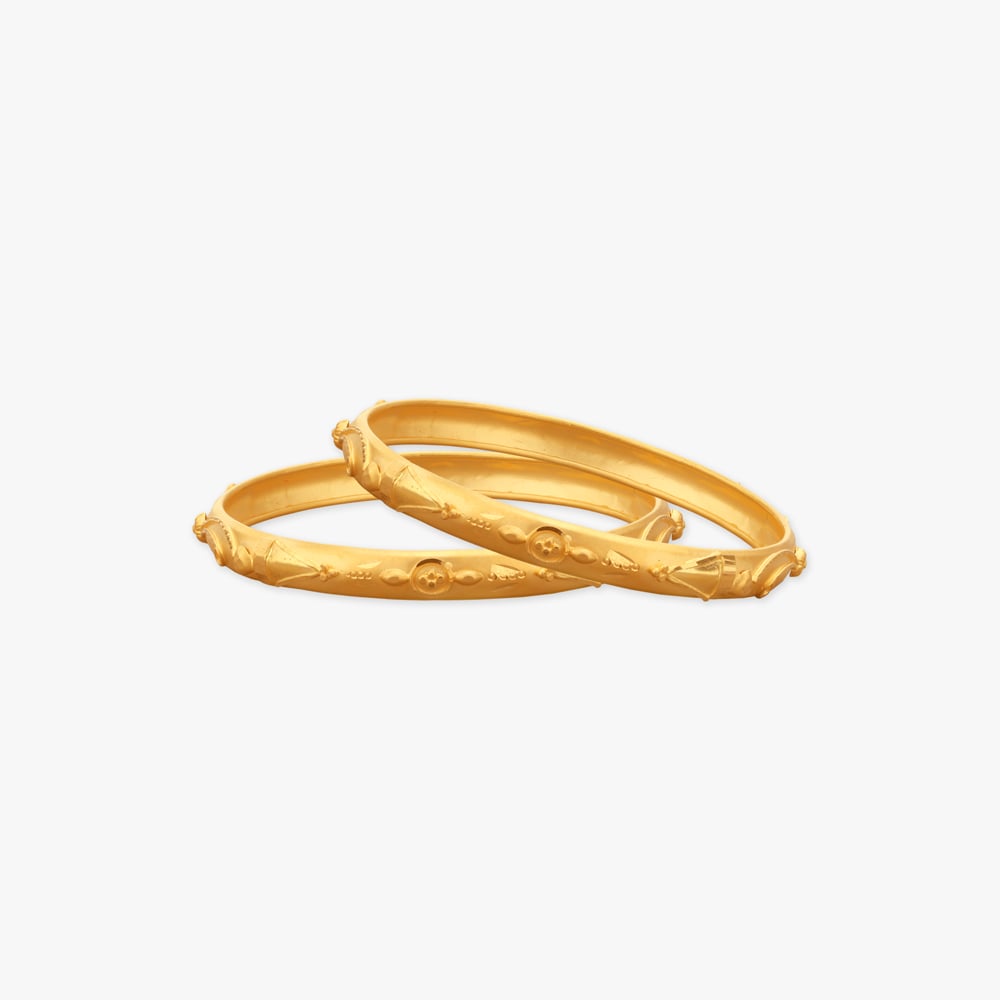 Garden Whirl Gold Bangles for Kids