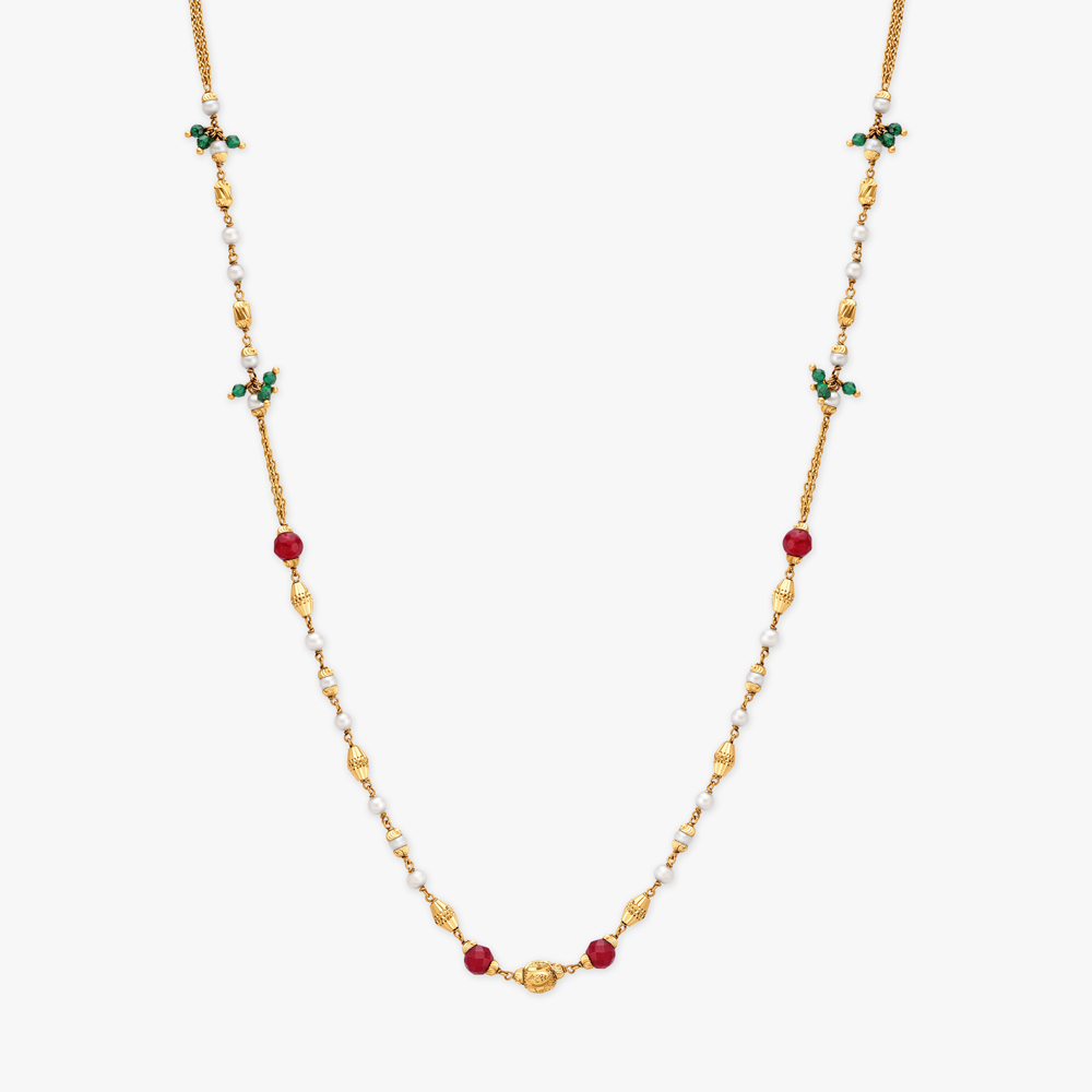 Exquisite Beaded Gold Chain