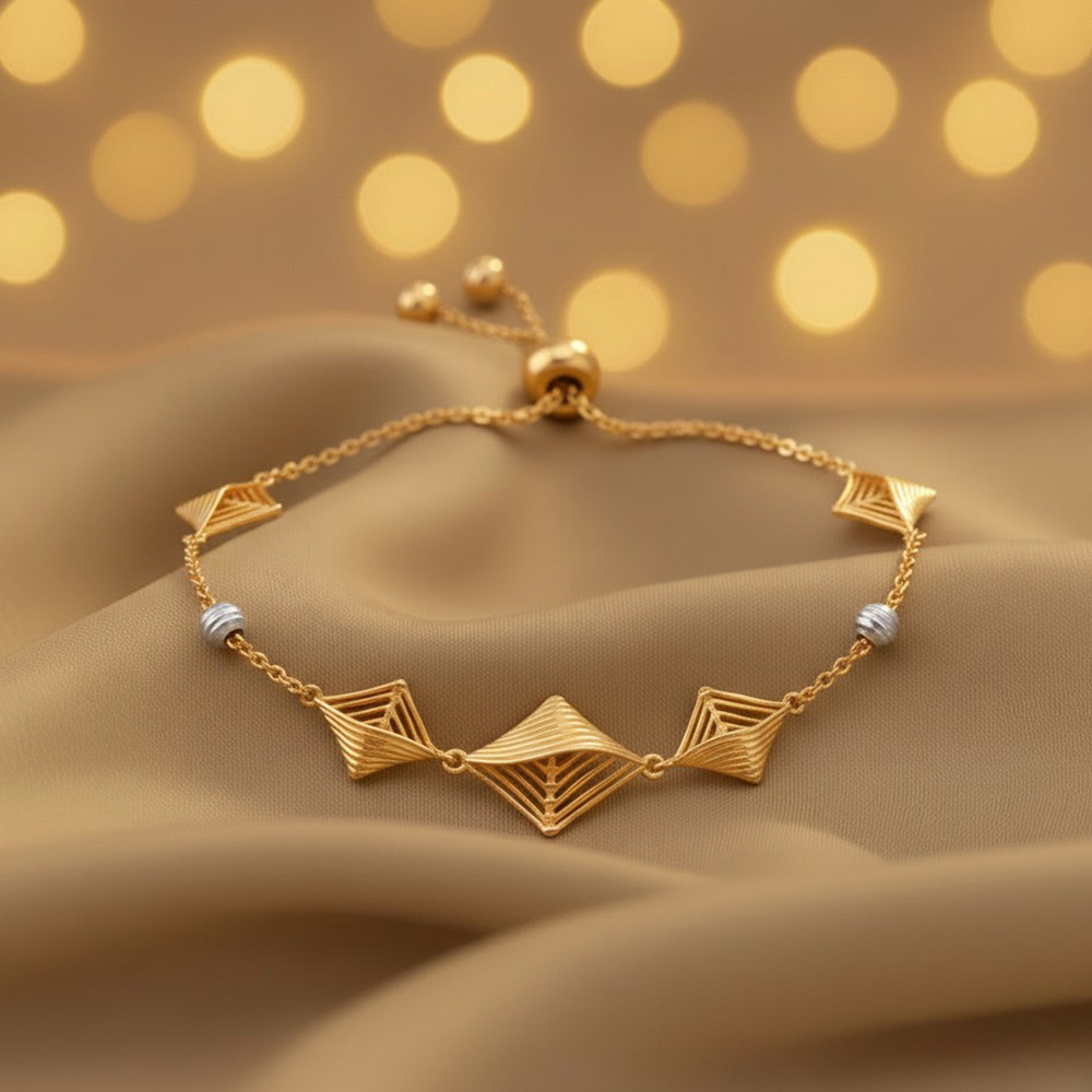 Geometric Web Gold Bracelet