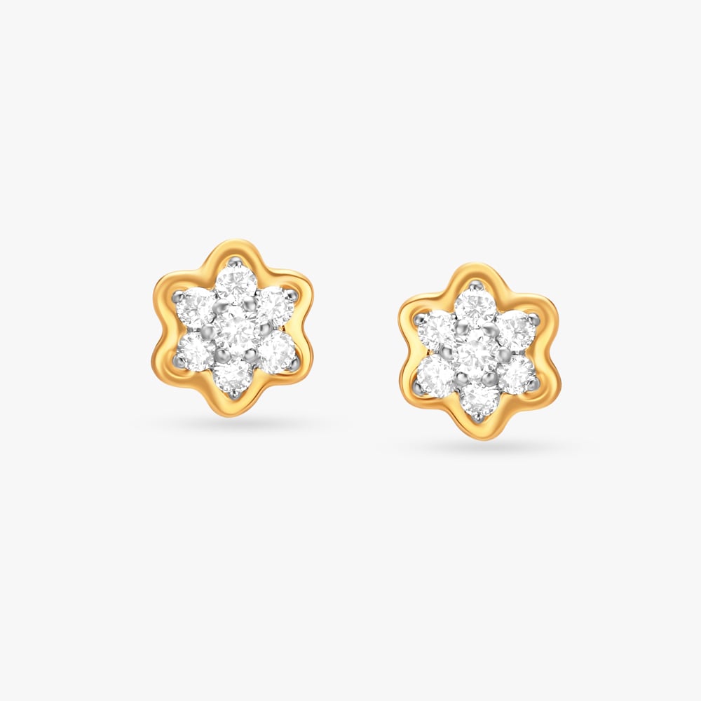 Mini Bloom Diamond Stud Earrings