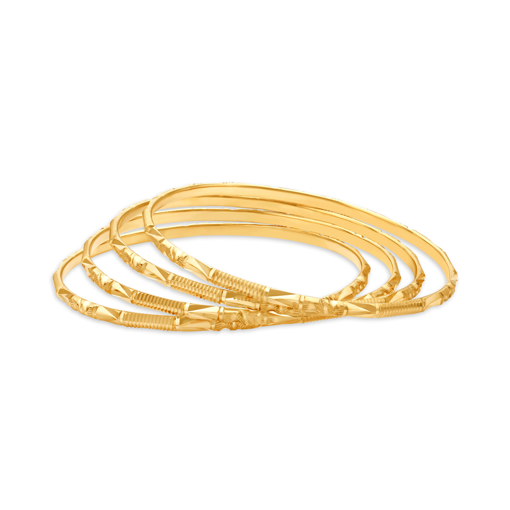 Geometric Gold Bangles