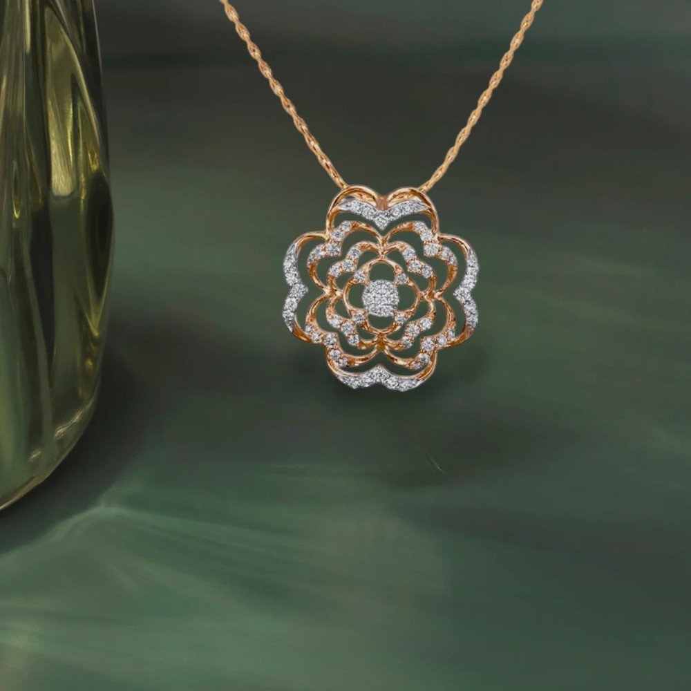 Rosette Radiance Diamond Pendant