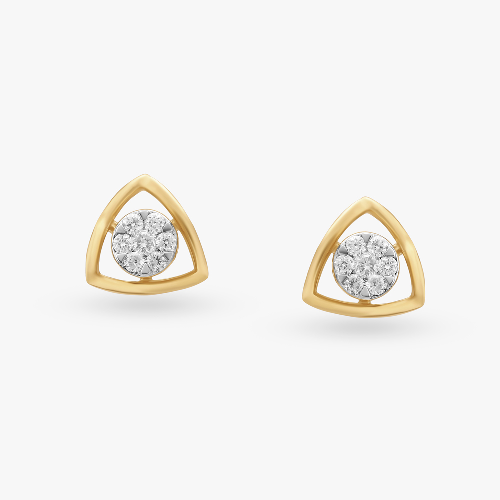 Contemporary Twist Diamond Stud Earrings