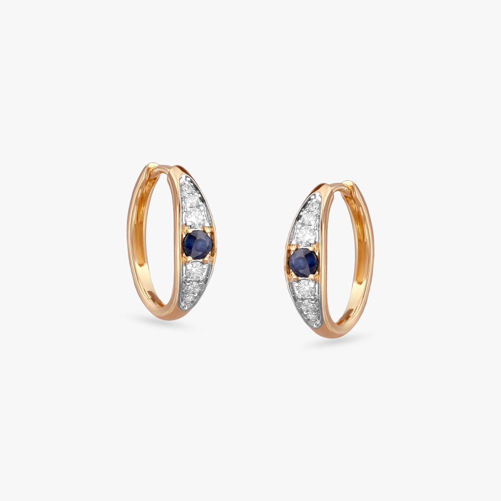 Twilight Spark Diamond Hoop Earrings