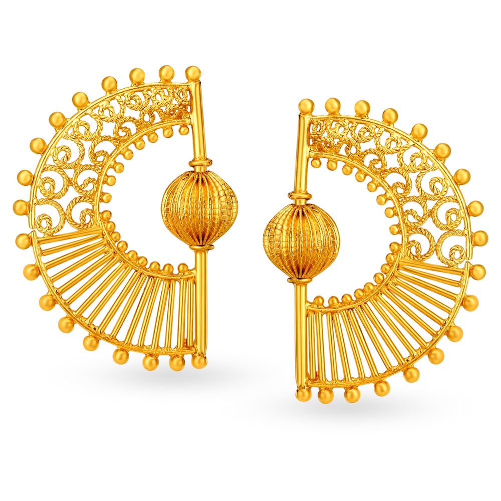 Fancy 22 Karat Yellow Gold Beaded Studs