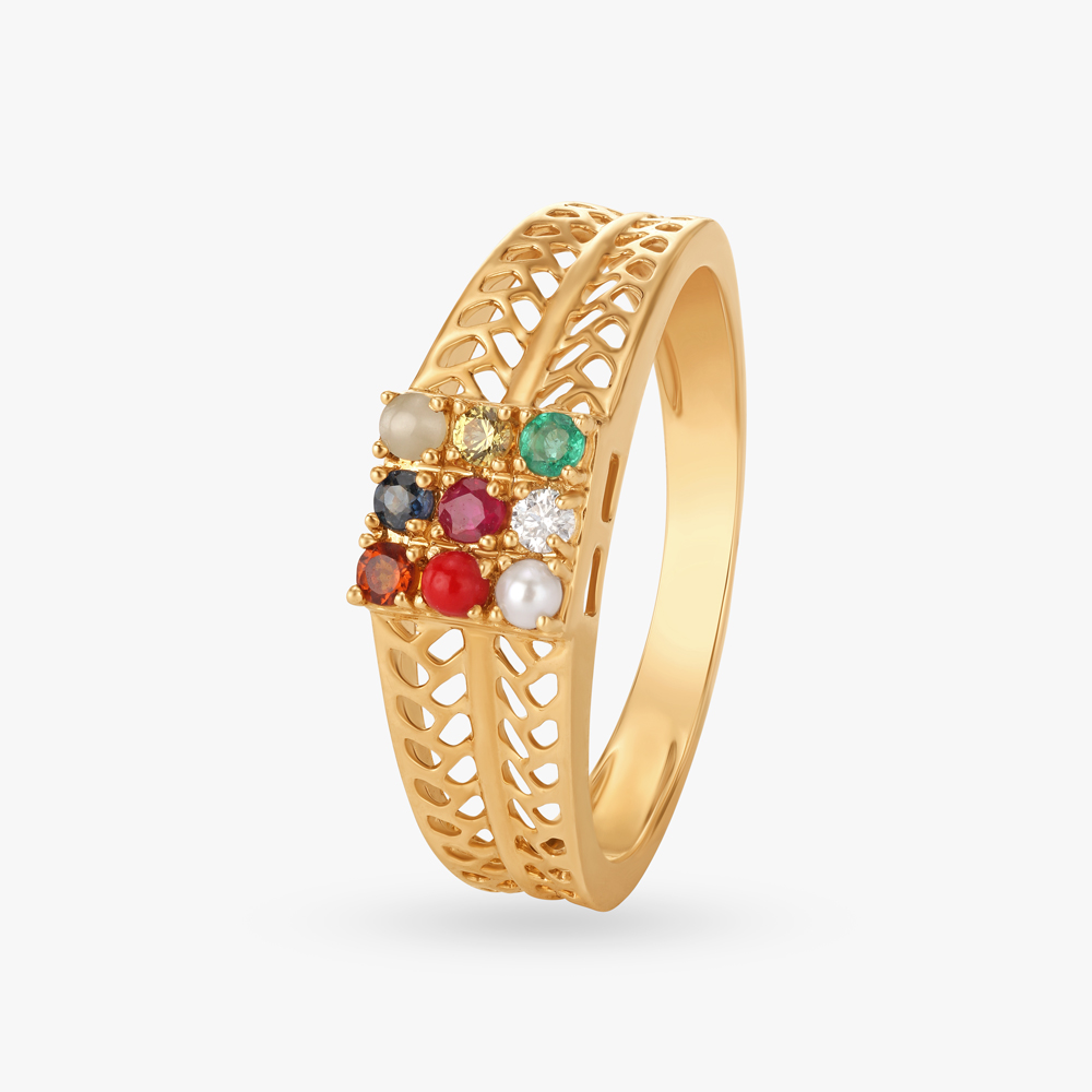 

Embracing Prosperity Navaratna Ring For Men
