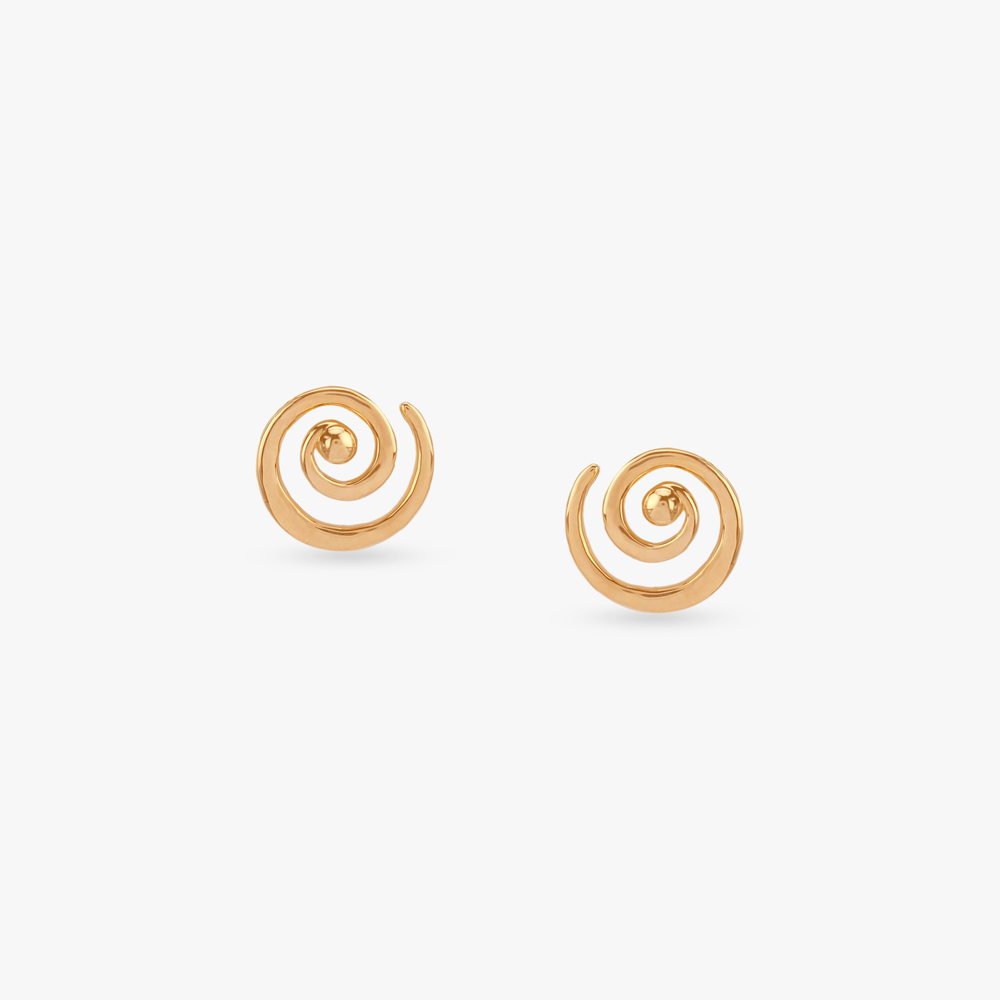 Swirl Muse Gold Stud Earrings