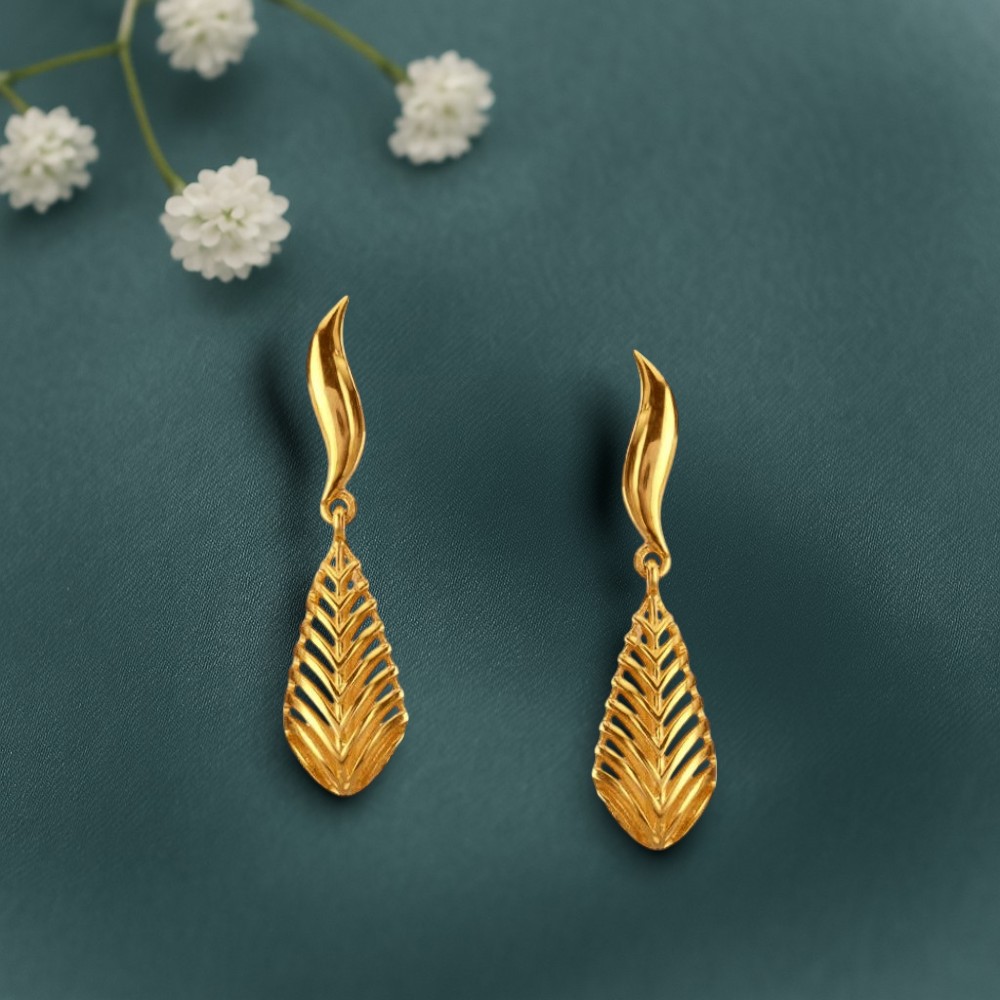 Fern Gold Drop Earrings