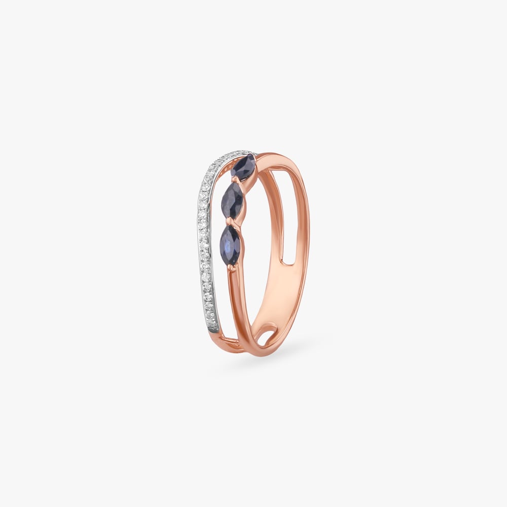 Midnight Cascade Diamond Ring