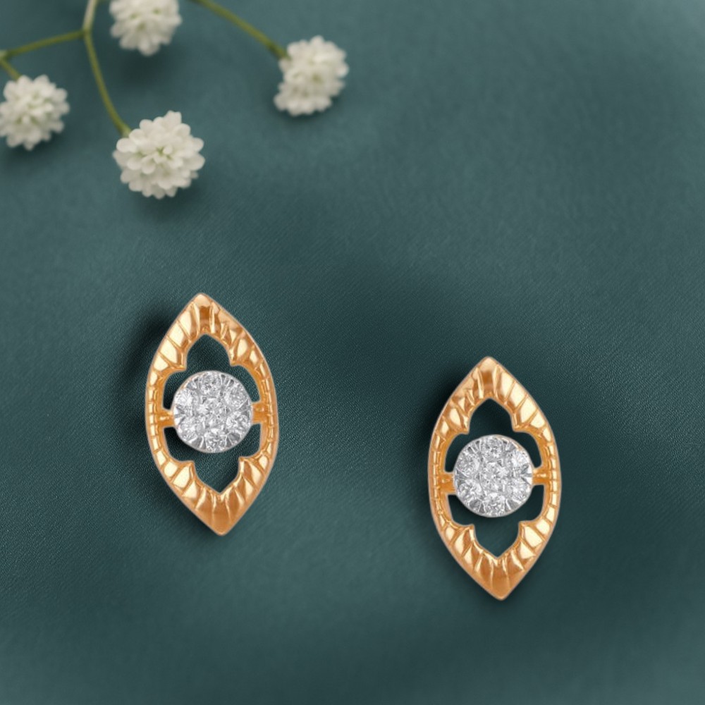 Petal Armour Diamond Stud Earrings