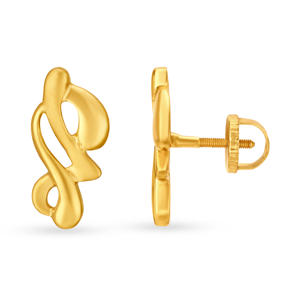 

Abstract Gold Stud Earrings