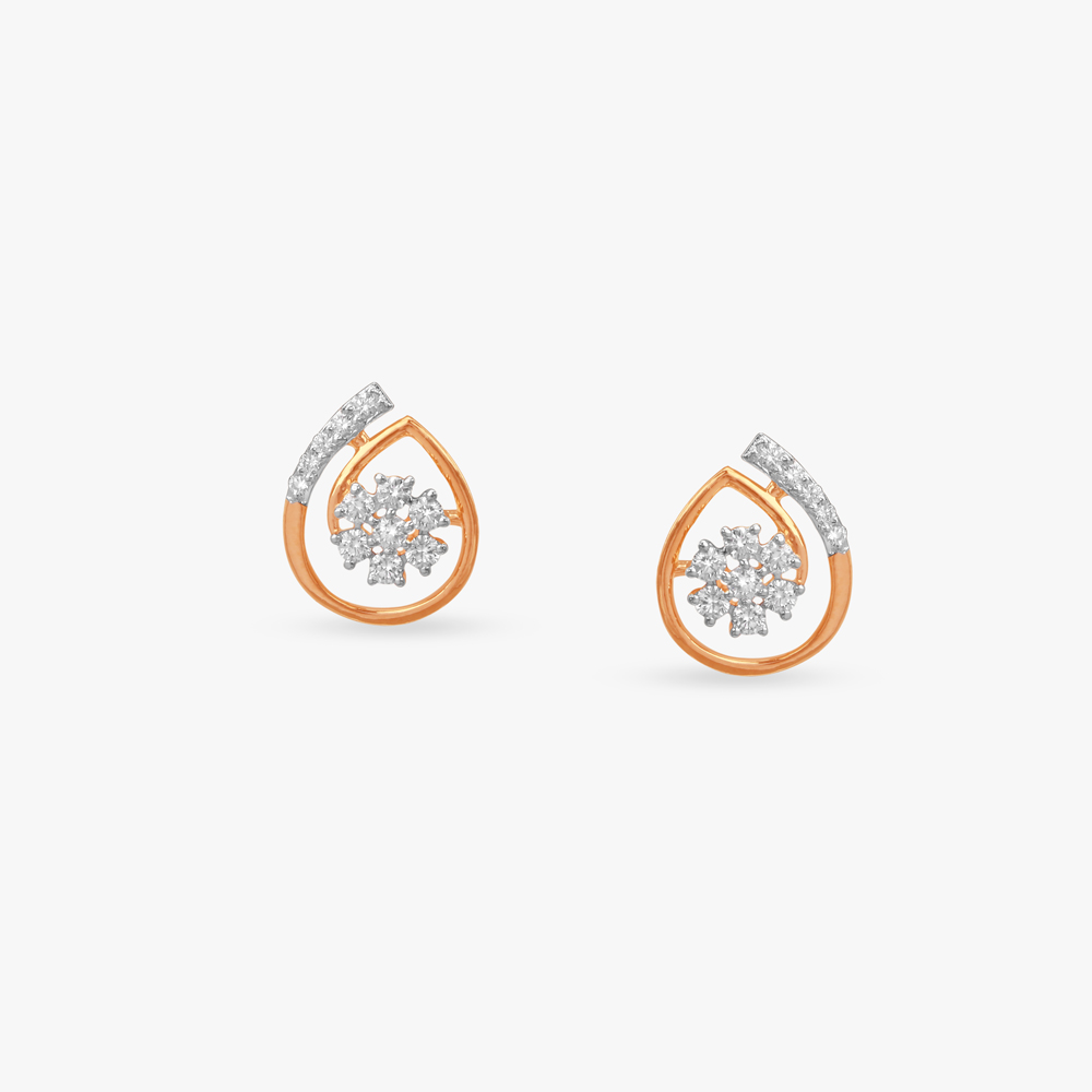 Twinkling Blooms Diamond Stud Earrings
