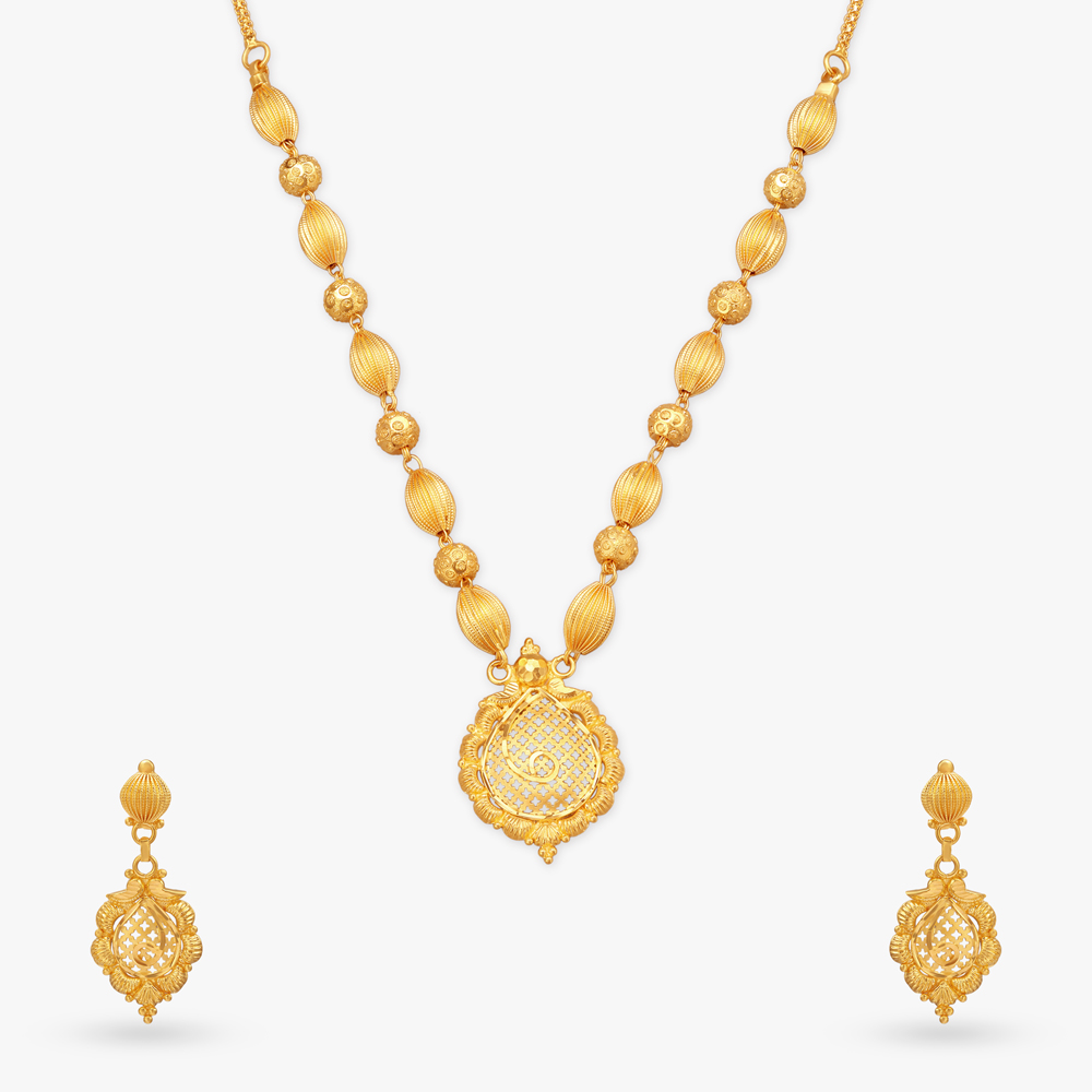Ornate Grandeur Gold Necklace Set