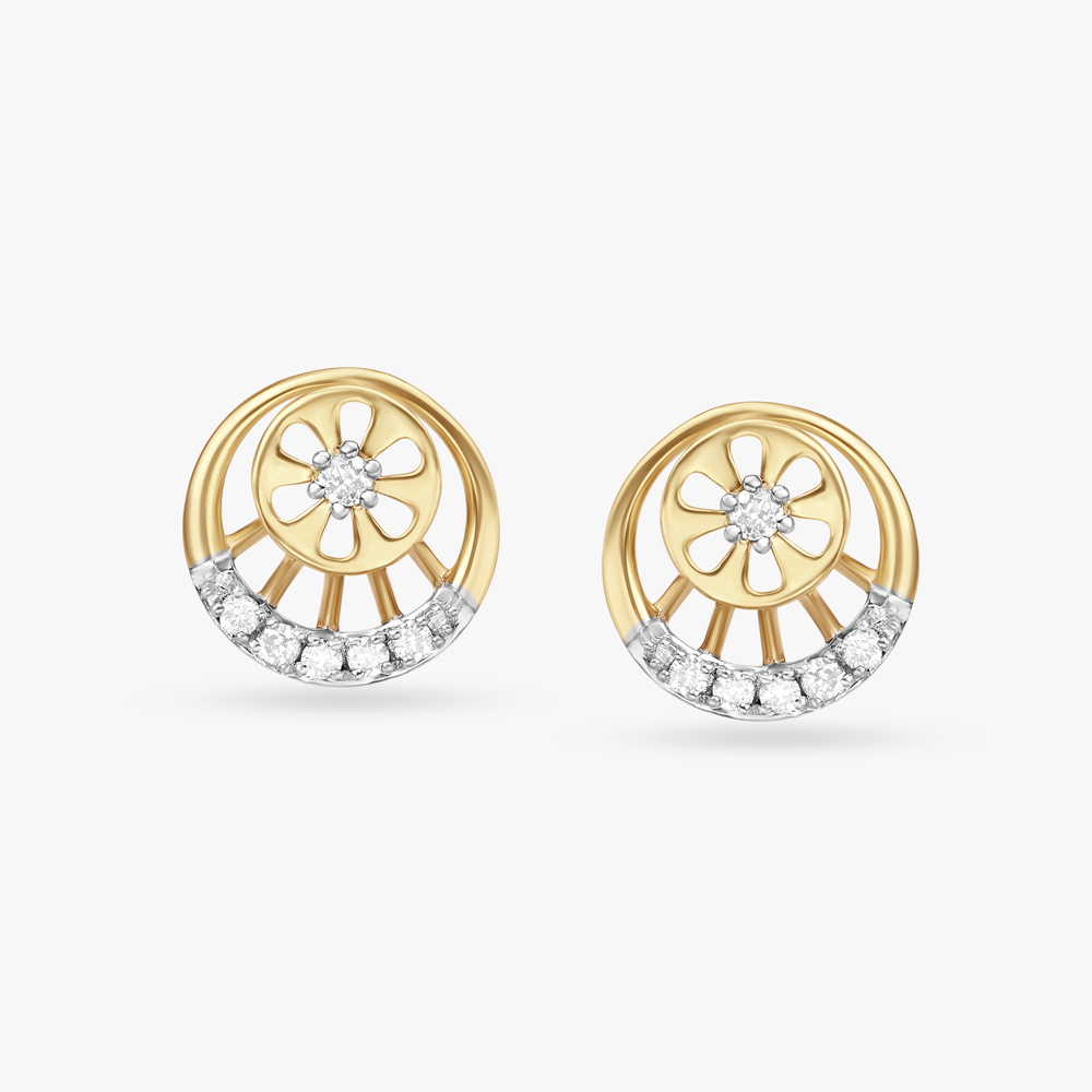 Blossom Brilliance Diamond Floral Stud Earrings