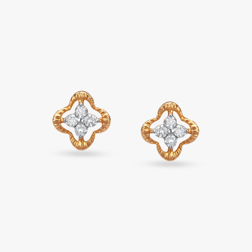 Dainty Daisy Diamond Stud Earrings For kids