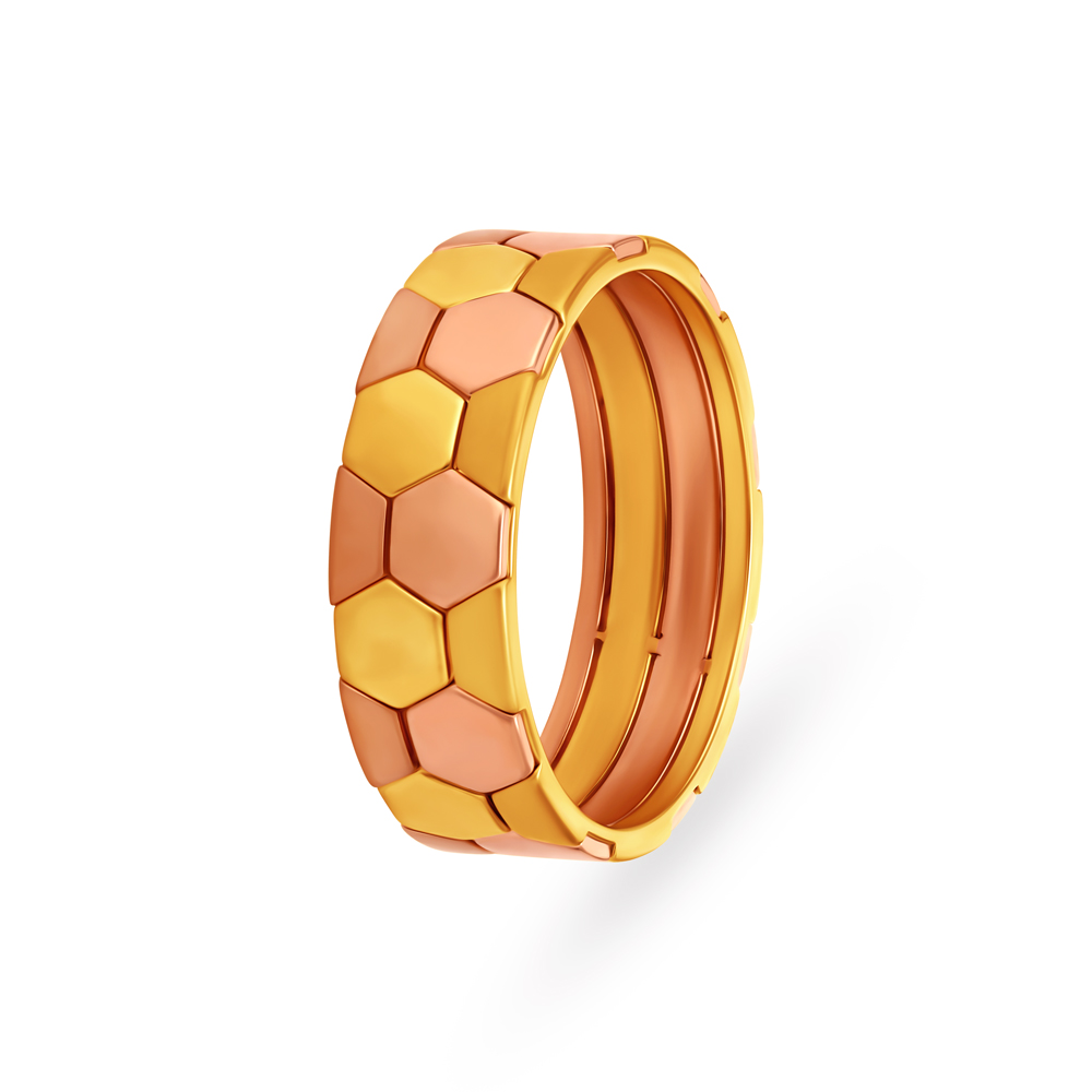

Hexagonal Ring in Yellow and Rose Gold