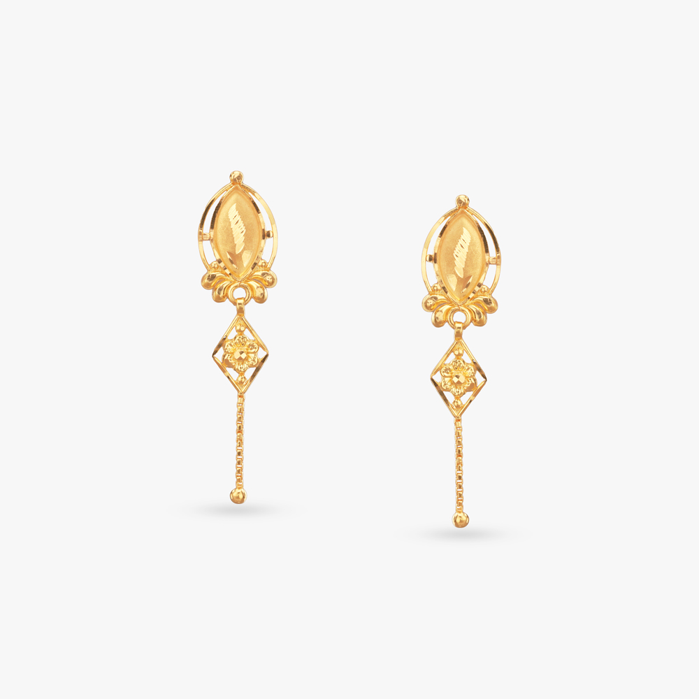 Ethnic Grace Gold Drop Earrings