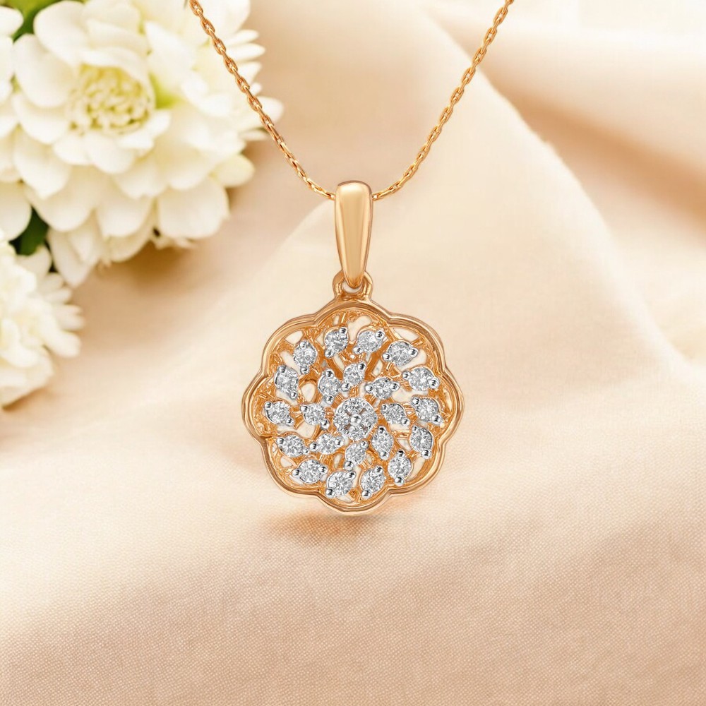 Floral Mosaic Diamond Pendant