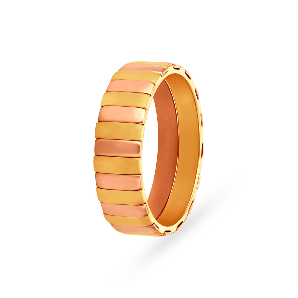 Striking Dual Stone Ring in Yellow and Rose Gold for Men