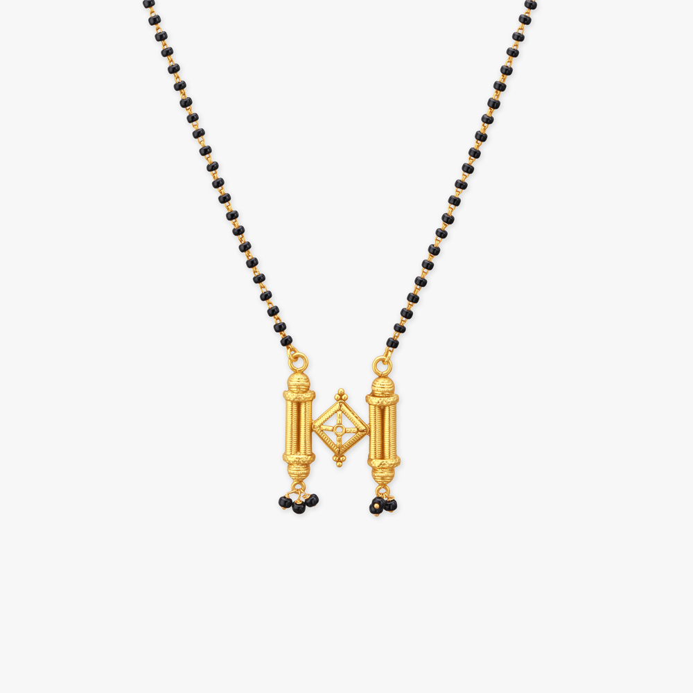 Cylindrical Charm Gold Mangalsutra
