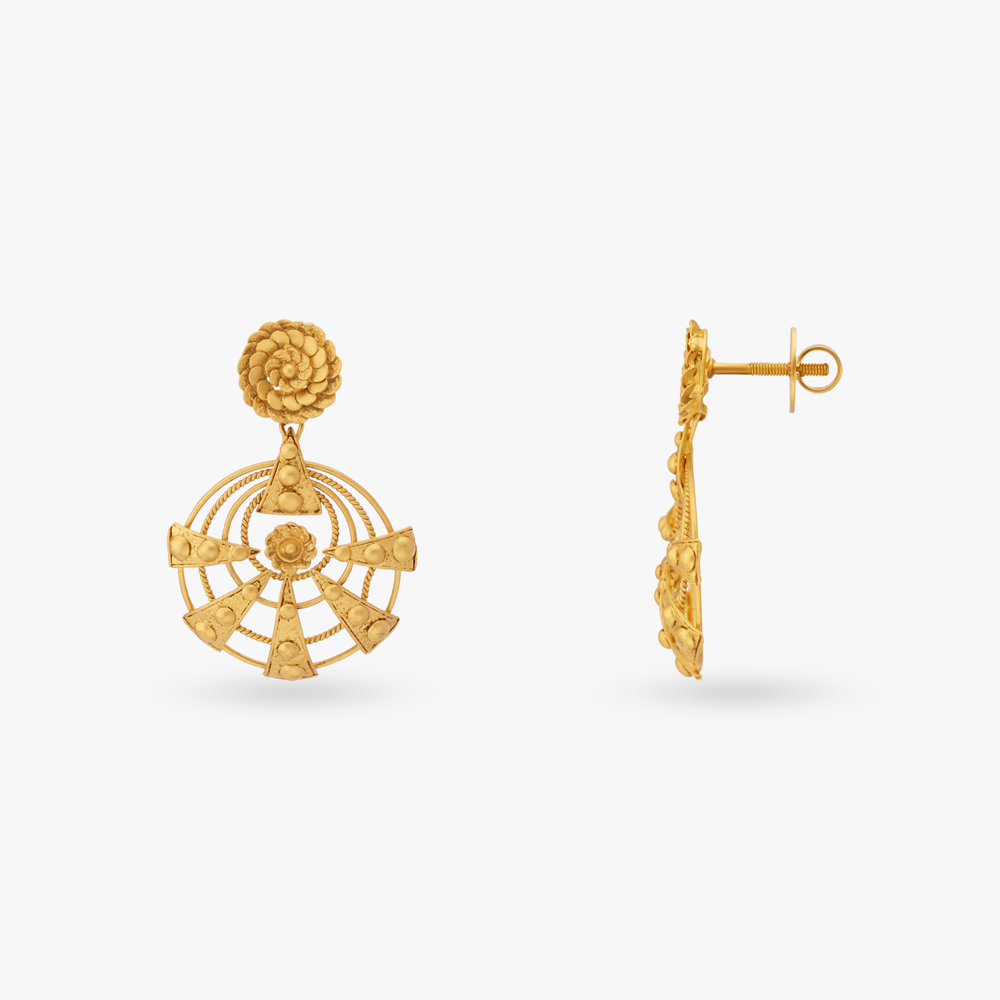

Artistic Gold Drop Earrings