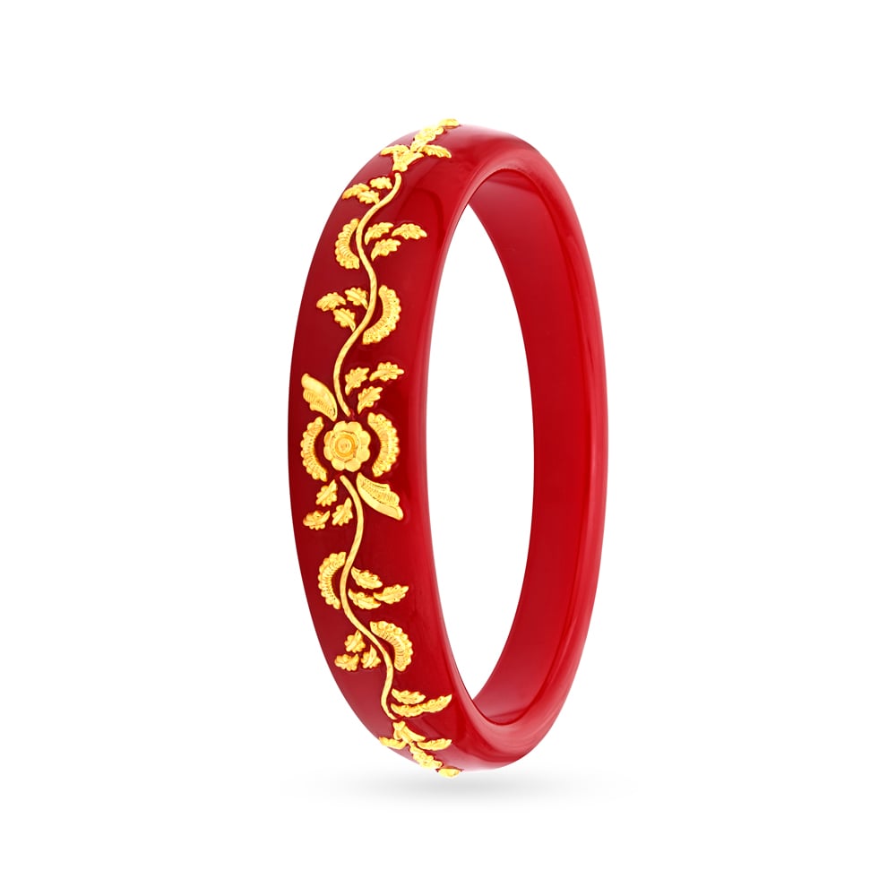 

Floral Design Pola Gold Bangle