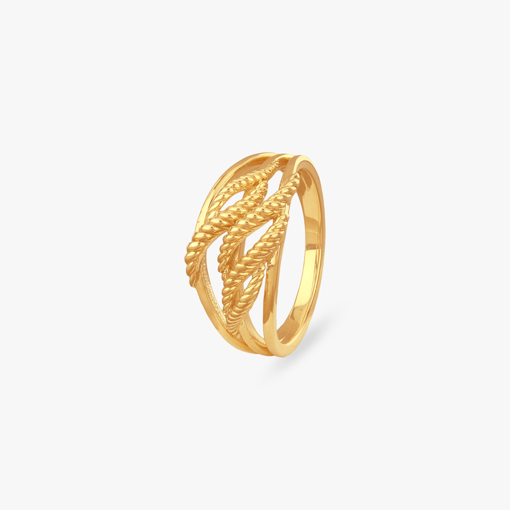 Textured Twist Gold Ring