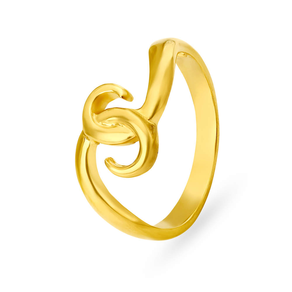 Elegant Intertwined Crescents Gold Ring