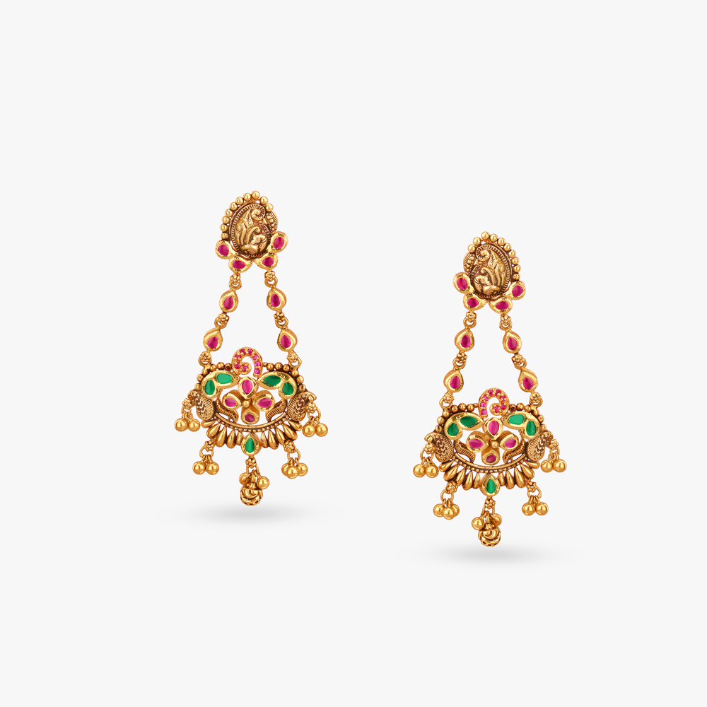 Divine Charm Gold Drop Earrings