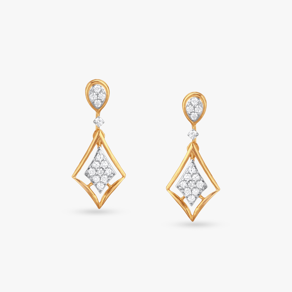 Sleek Glam Diamond Drop Earrings
