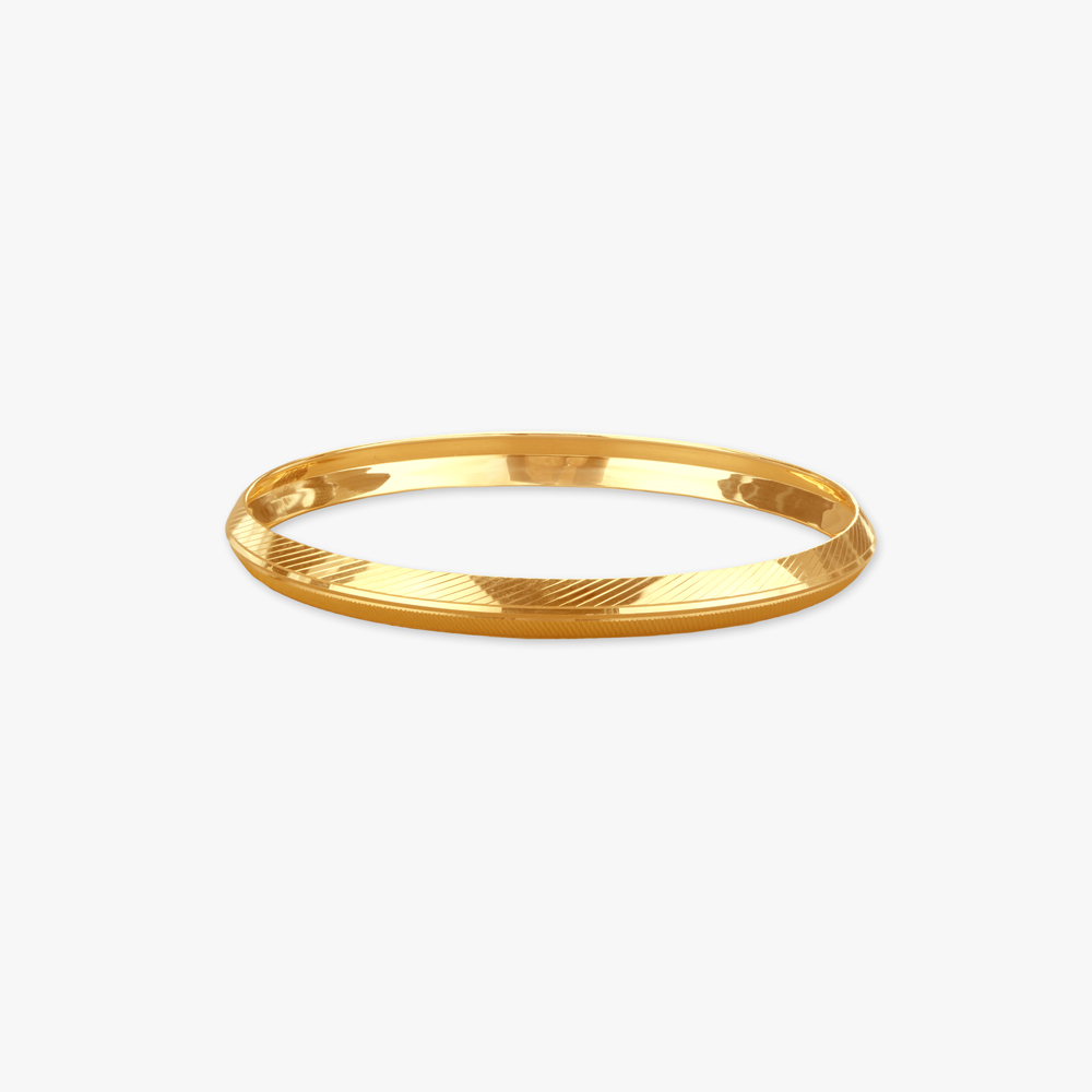 Bold Edge Gold Bangle for Men