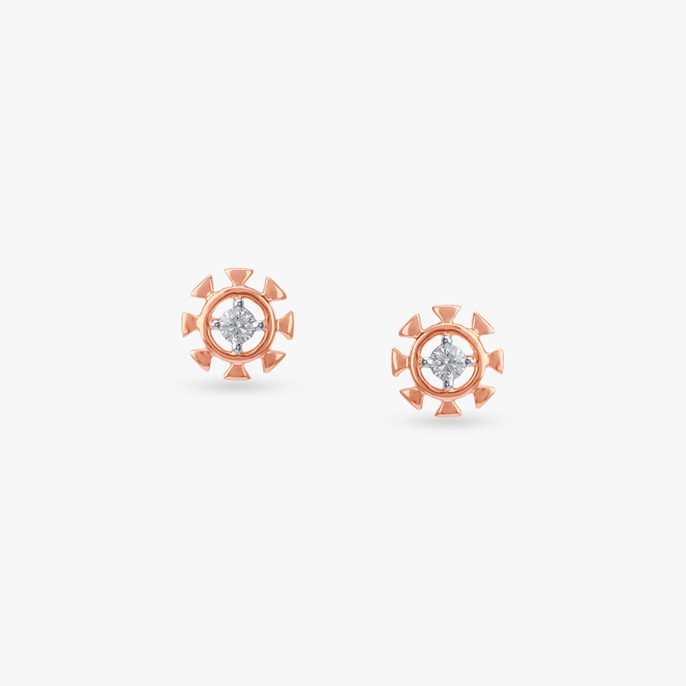 Radiant Axis Diamond Stud Earrings