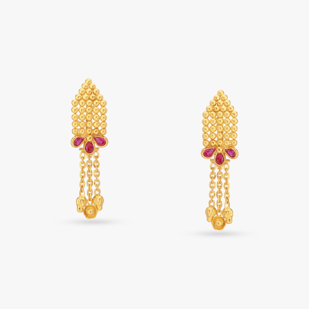 Woven Gold Drop Earrings