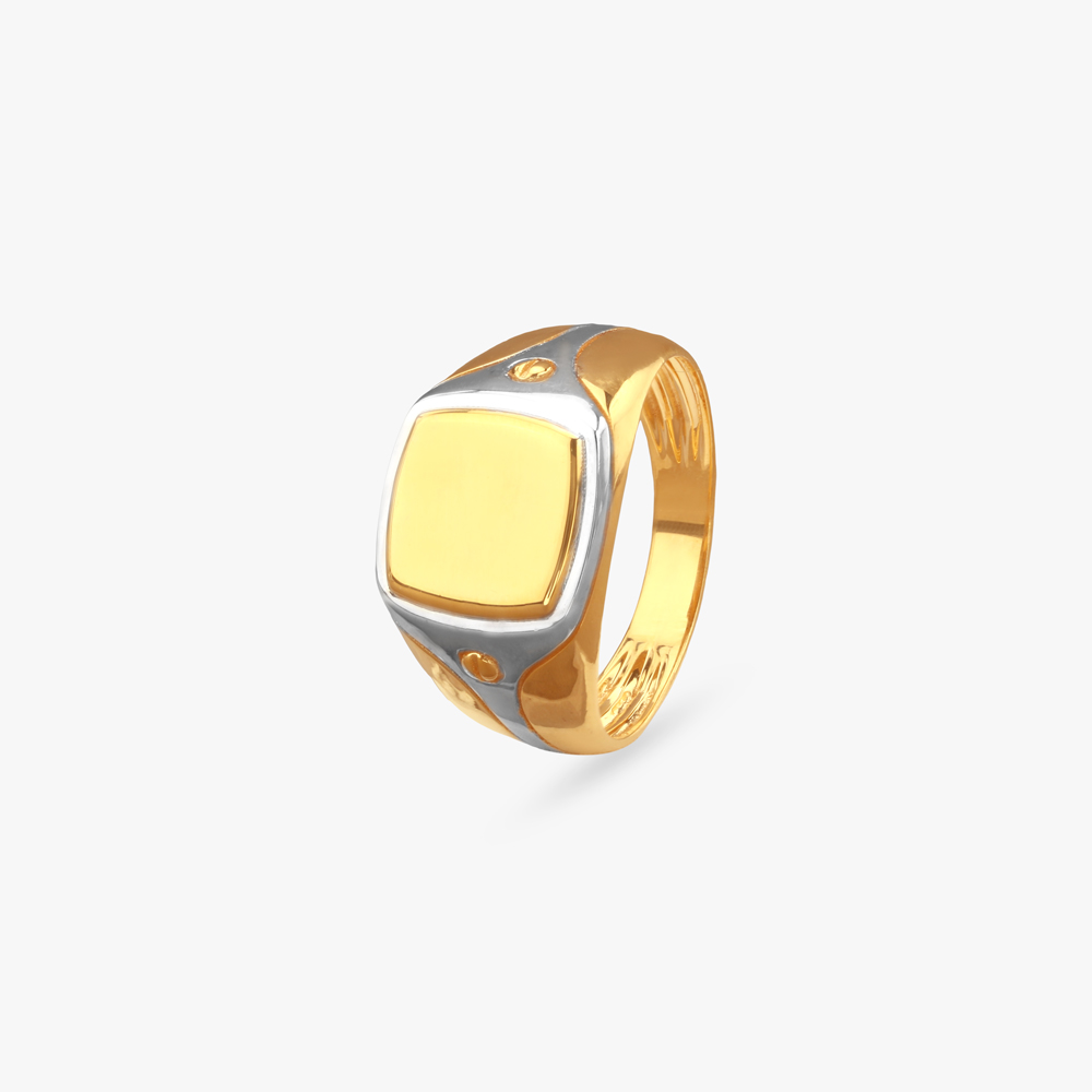 Classic Shield Gold Ring for Men